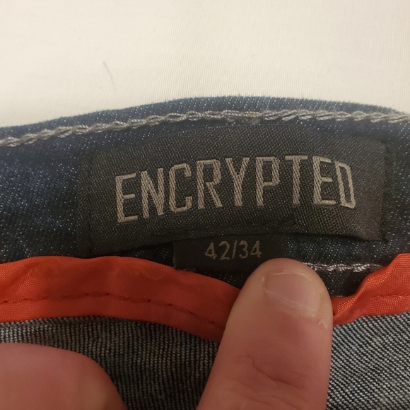 Encrypted Mens Jeans Size 42x34 Multicolored Blue Distressed Skinny Fit NWT - Picture 6 of 7